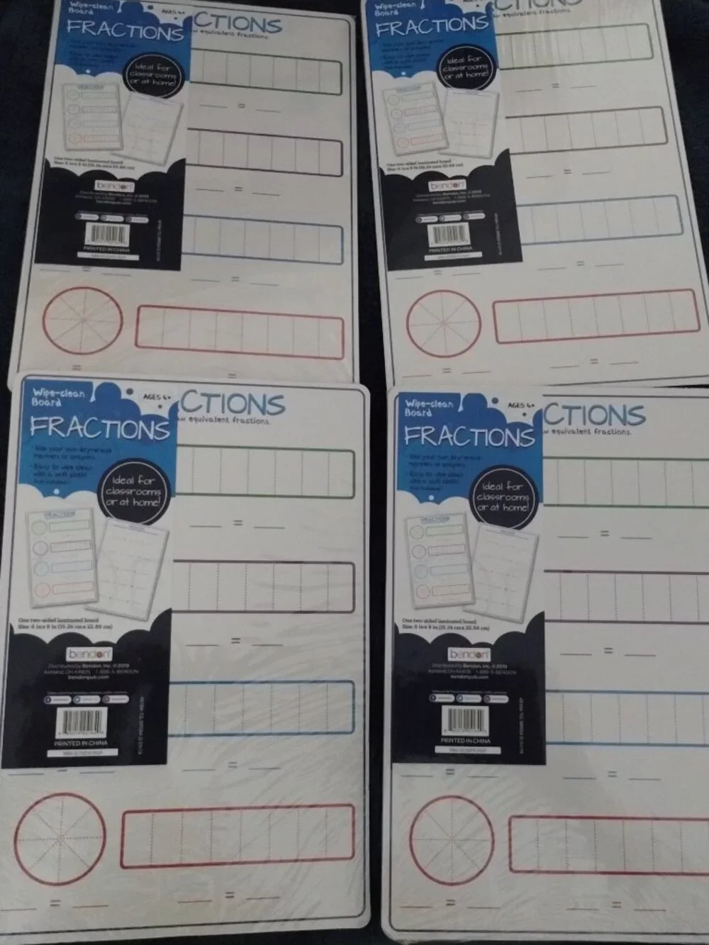 Two sided-dry Erase boards( set of 4)